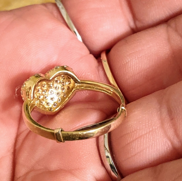 18k natural diamond pave heart ring - Picture 7 of 9